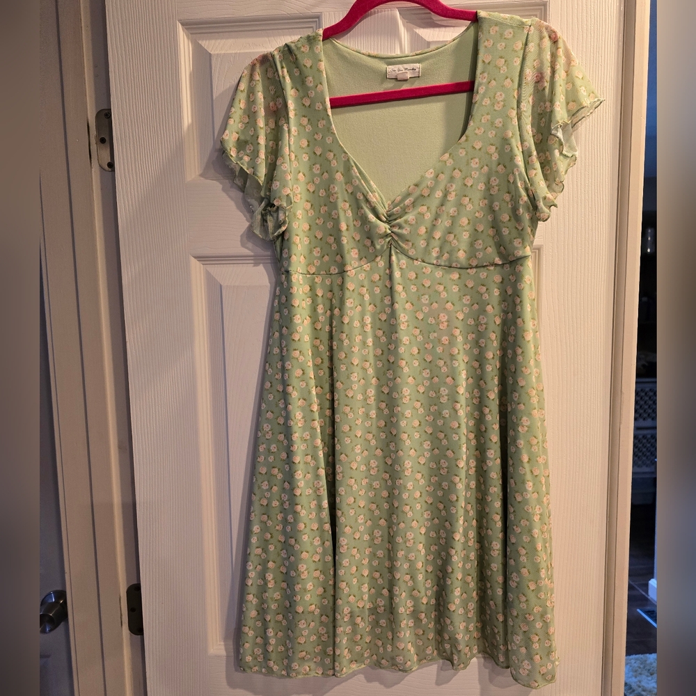NWOTs Casual Floral Green Sun Dress